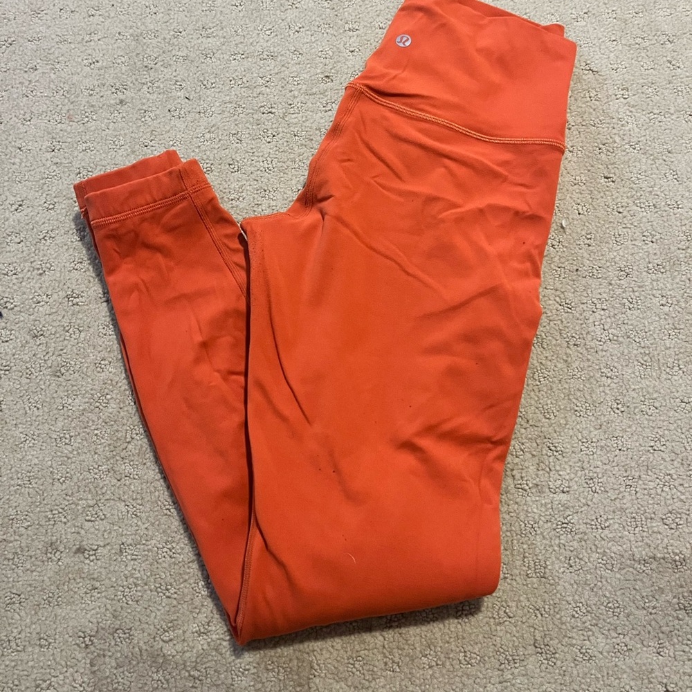 Lululemon Orange High-Waisted Leggings